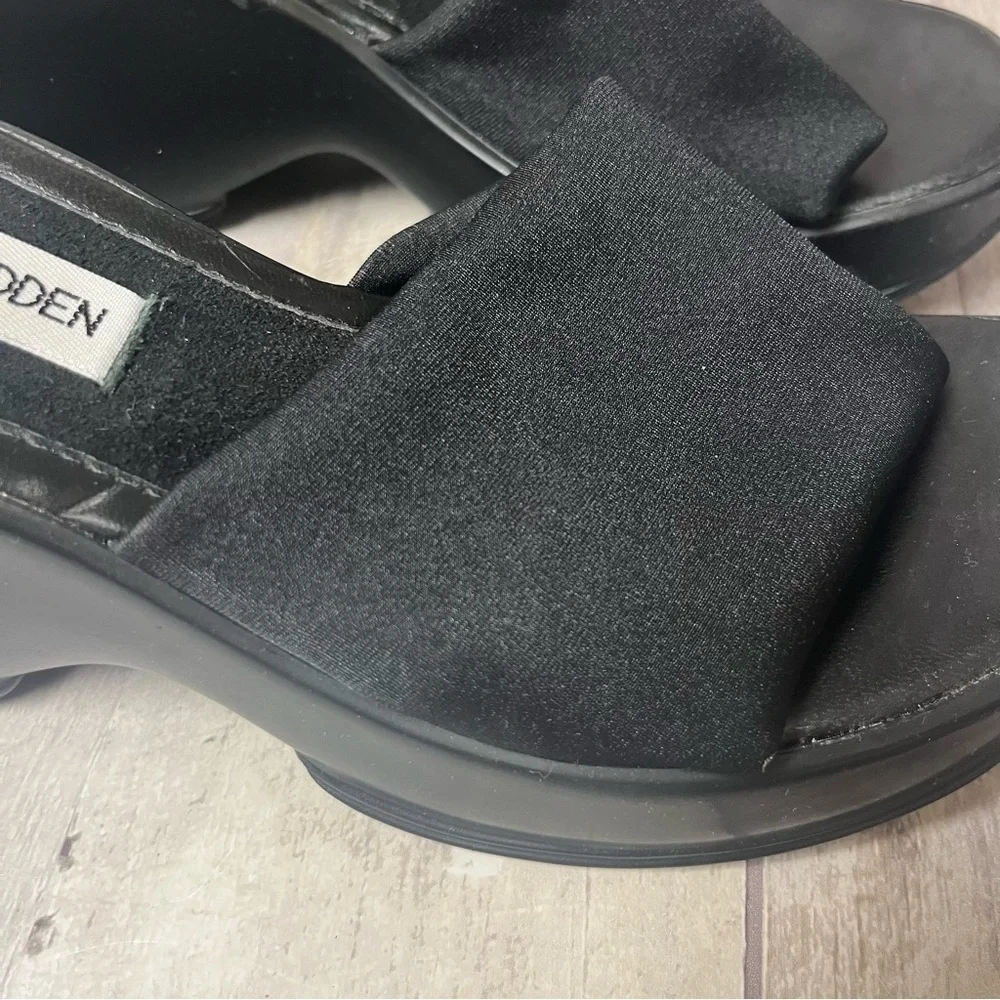 Y2K Steve Madden Black Platform Sandals Size 7.5